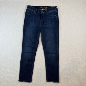 Seven7 high rise slim straight womens jeans size 6 dark wash